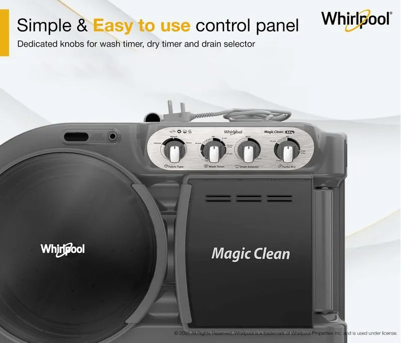 Magic Clean 8.5kg 5 Star Semi Automatic Washing Machine - Image 3