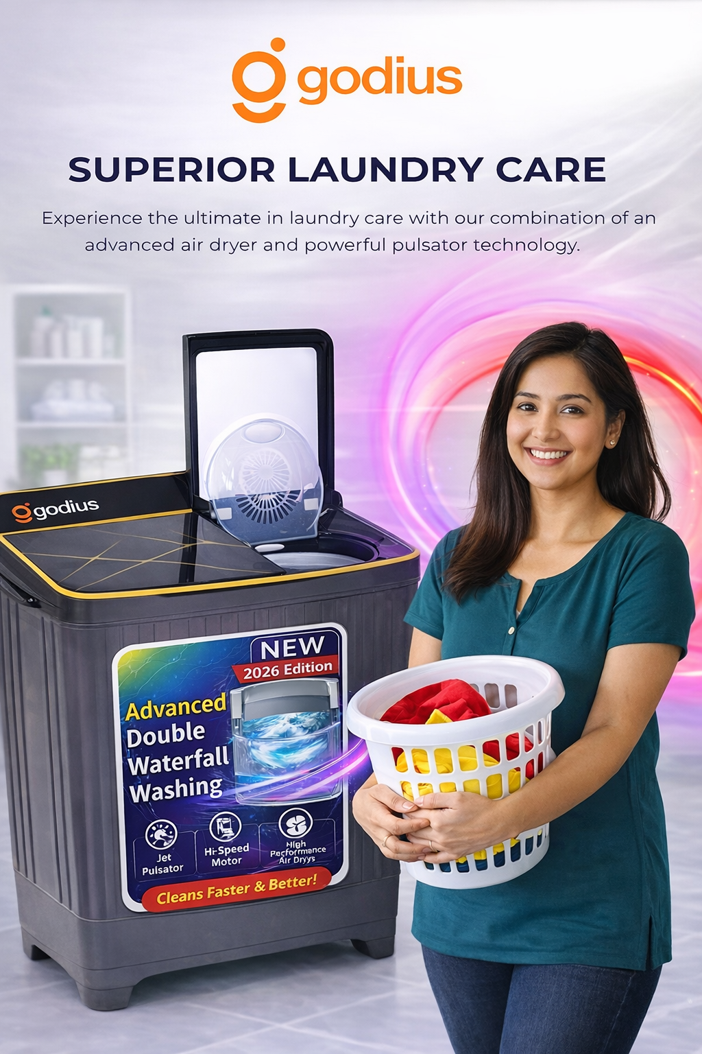 “Godius 8.5 Kg Semi Automatic Top Load Washing Machine | Powerful & Energy Efficient - Image 4